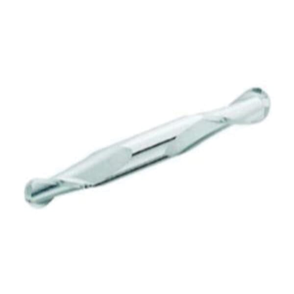 GARR 07520 985M Ball End Center Cutting Stub Length Double End Mill, 1.5 mm Dia Cutter, 3 mm Length of Cut, 2 Flutes, 3 mm Dia Shank, 38 mm OAL, Uncoated