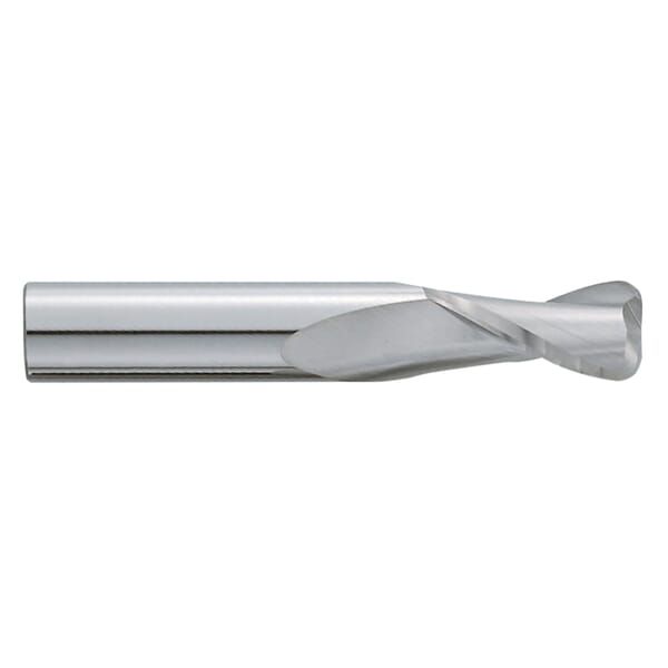 GARR 79100 220R Center Cutting Single End Standard Length End Mill, 1/4 in Dia Cutter, 0.015 in Corner Radius, 3/4 in Length of Cut, 2 Flutes, 1/4 in Dia Shank, 2-1/2 in OAL, Uncoated