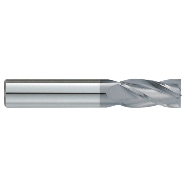 GARR 13264 230MC Center Cutting Standard Length Square End Mill, 0.421 in Dia Cutter, 7/8 in Length of Cut, 4 Flutes, 7/16 in Dia Shank, 2-3/4 in OAL, TiCN Coated