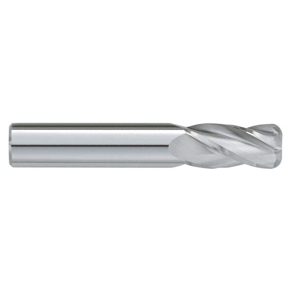 GARR 80290 230R Center Cutting Single End Standard Length End Mill, 1/2 in Dia Cutter, 0.01 in Corner Radius, 1 in Length of Cut, 4 Flutes, 1/2 in Dia Shank, 3 in OAL, TiAlN Coated