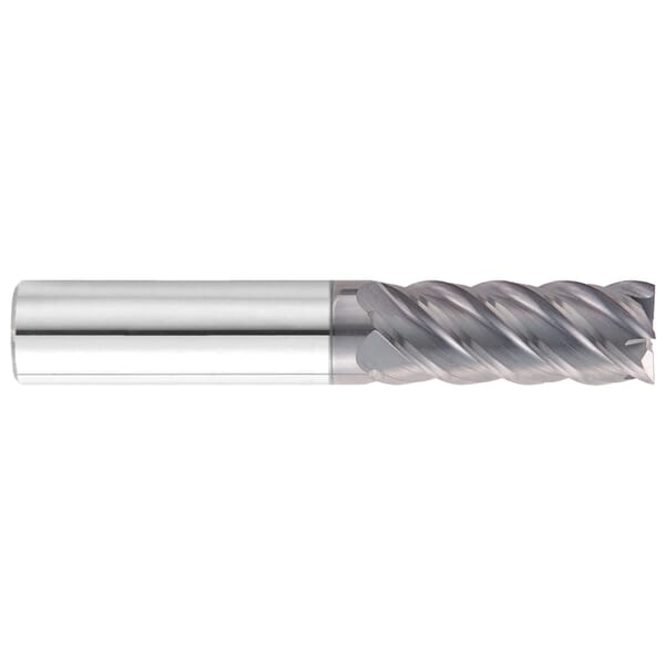 GARR 21800 545MA Center Cutting Square End Mill, 3/4 in Dia Cutter, 1-1/2 in Length of Cut, 5 Flutes, 3/4 in Dia Shank, 4 in OAL, AlTiN/X.CEED Coated