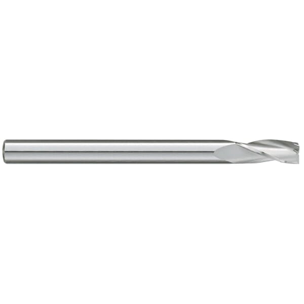 GARR 54530 623M Center Cutting Extra Length Square End Standard Length End Mill, 1/8 in Dia Cutter, 1 in Length of Cut, 3 Flutes, 1/8 in Dia Shank, 3 in OAL, Uncoated