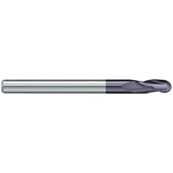 GARR 98197 743MA Ball End Center Cutting Extra Length Ball End Mill, 10 mm Dia Cutter, 50 mm Length of Cut, 3 Flutes, 10 mm Dia Shank, 100 mm OAL, TiAlN Coated