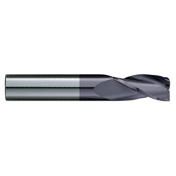 GARR 12237 223MA Center Cutting Square End Standard Length End Mill, 3/8 in Dia Cutter, 7/8 in Length of Cut, 3 Flutes, 3/8 in Dia Shank, 2-1/2 in OAL, TiALN Coated