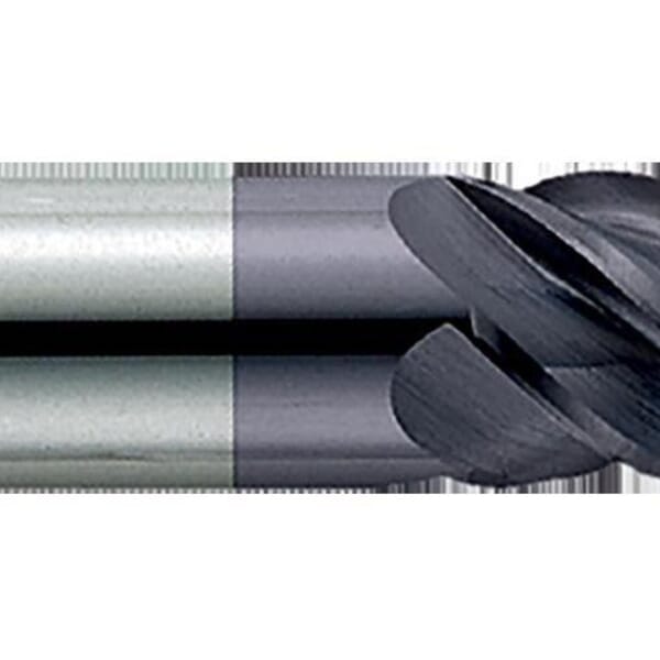 GARR 40427 855MA Center Cutting Square End Mill, 10 mm Dia Cutter, 22 mm Length of Cut, 5 Flutes, 10 mm Dia Shank, 70 mm OAL, AlTiN/X.CEED Coated