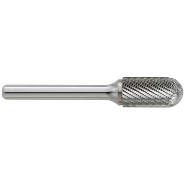 GARR 61020 SC Series Standard Rotary File/Burr, Radius End, Cylindrical Head, 1/4 in Dia Head, 5/8 in L of Cut