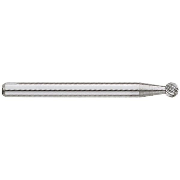 GARR 74072 SD Series Rotary File/Burr, Ball Head, 1/8 in Dia Head, 1-1/2 in OAL, Double Cut