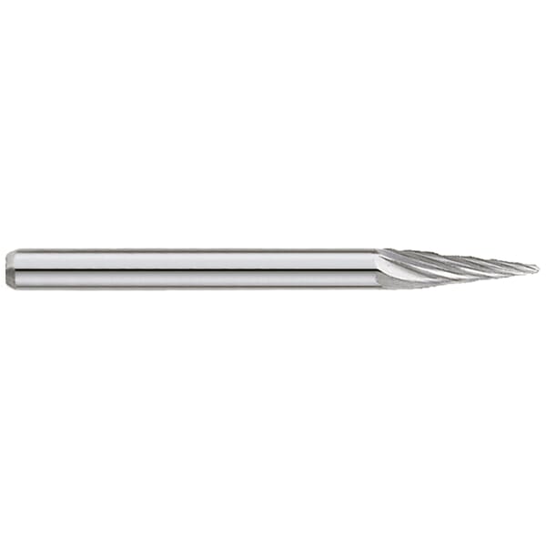 GARR 74140 SL Series Standard Rotary File/Burr, Radius End, Cone Head, 1/8 in Dia Head, 3/8 in L of Cut, 1-1/2 in OAL