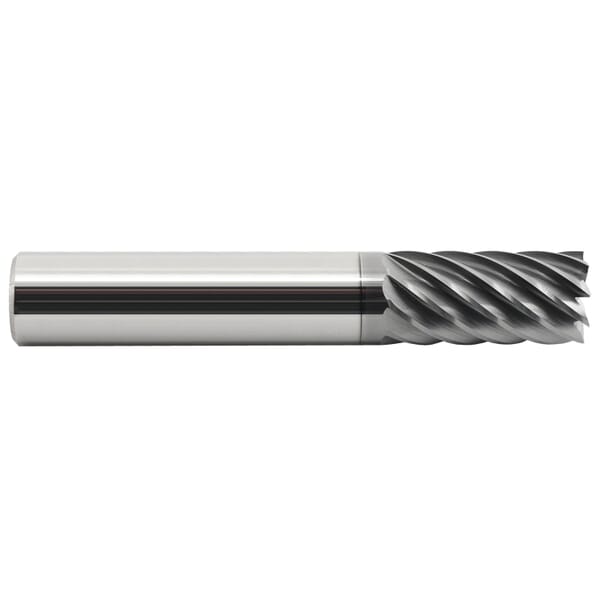 GARR 98468 TMS Finisher Non-Center Cutting Square End Mill, 16 mm Dia Cutter, 60 mm Length of Cut, 9 Flutes, 16 mm Dia Shank, 150 mm OAL, AlCrN Coated