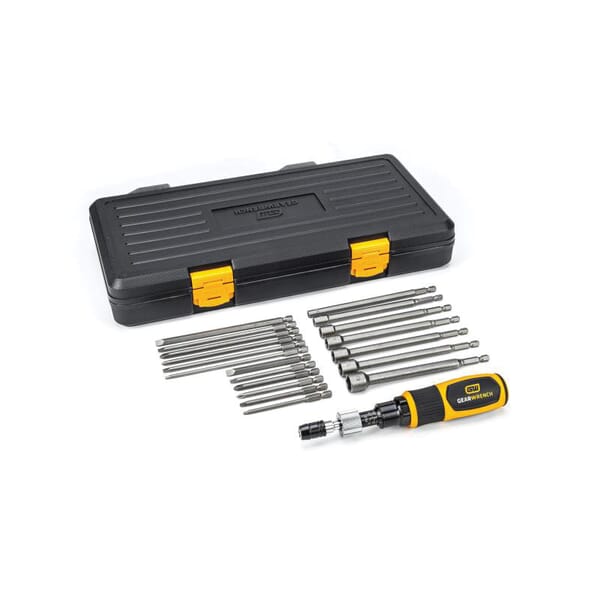 GearWrench 89620 Torque Screwdriver Set, 20 Pieces, ANSI B107.300/ASME, Alloy Steel, Phosphate