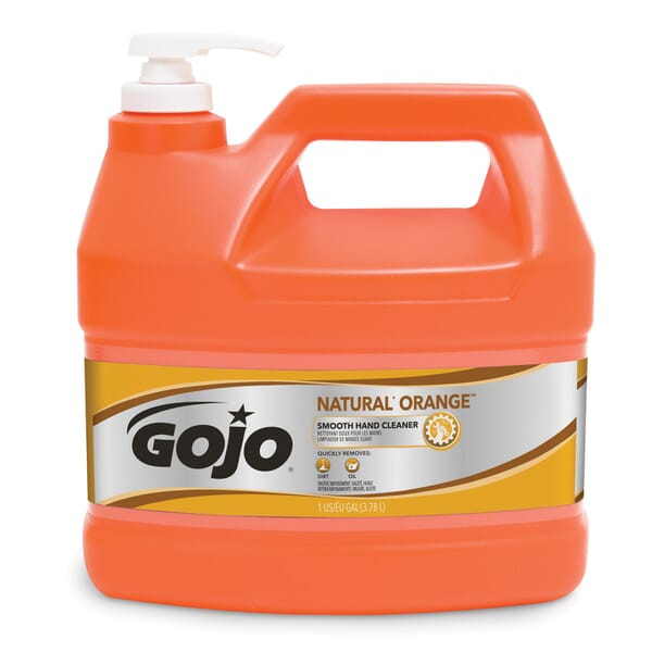 GOJO 0945-04 NATURAL ORANGE Smooth Hand Cleaner, 1 gal, Pump Bottle, Lotion, Citrus, Orange