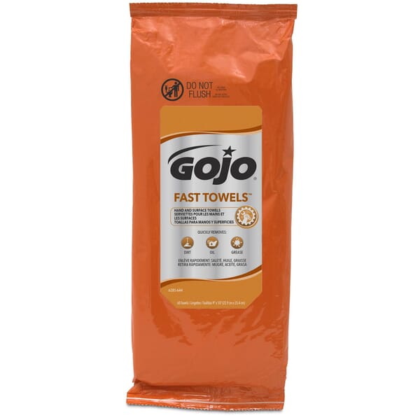 GOJO FAST WIPES 6285-06 Fast Towel, Polypropylene, Blue/Clear/Clear to Pale Yellow