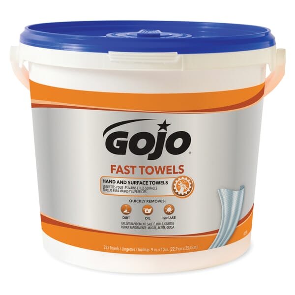 GOJO FAST WIPES 6299-02 Fast Towel, Polypropylene, Blue/Clear/Clear to Pale Yellow