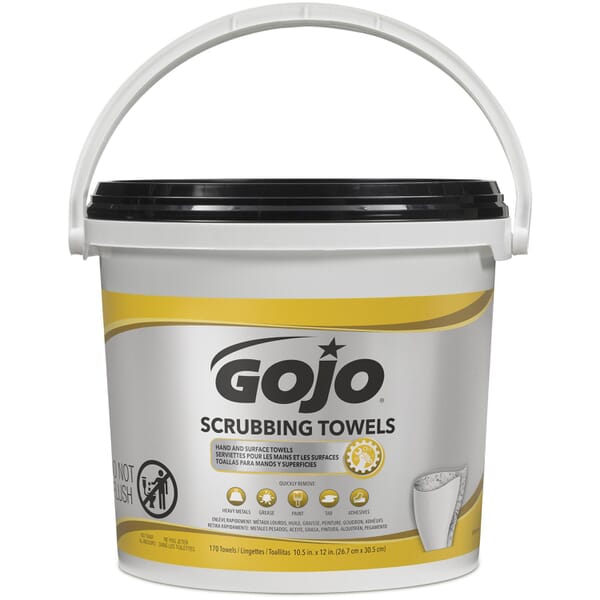 GOJO 6398-02 Scrubbing Towel, Polypropylene, Clear/Clear to Pale Yellow/Gray