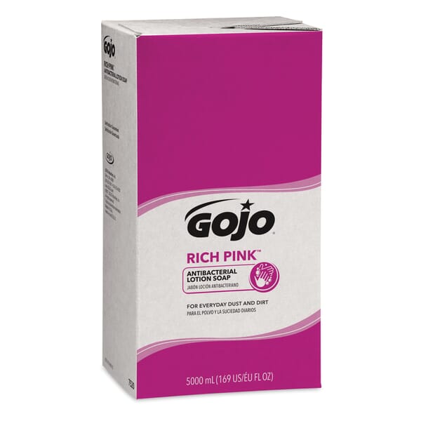 GOJO 7520-02 RICH PINK PRO TDX Antibacterial Lotion Soap, 5000 mL Nominal, Cartridge Package, Liquid Form, Floral Odor/Scent, Pink