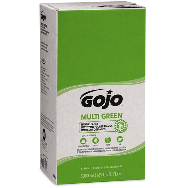 GOJO 7565-02 MULTI GREEN PRO TDX Waterless Hand Cleaner, 5000 mL Nominal, Refill Package, Plastic Polyethylene Beads Form, Citrus Odor/Scent, Green