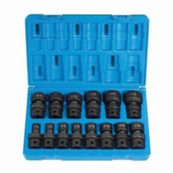 GP 1314U Universal Impact Socket Set, Imperial, 6 Points, 1/2 in Drive, 14 Pieces, Included Socket Size: 7/16 to 1-1/4 in, Molded Storage Case Container redirect to product page