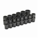 GP 1314U Universal Impact Socket Set, Imperial, 6 Points, 1/2 in Drive, 14 Pieces, Included Socket Size: 7/16 to 1-1/4 in, Molded Storage Case Container