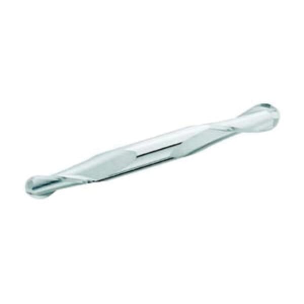 GARR 07580 985M Ball End Center Cutting Stub Length Double End Mill, 4.5 mm Dia Cutter, 9.5 mm Length of Cut, 2 Flutes, 5 mm Dia Shank, 65 mm OAL, Uncoated
