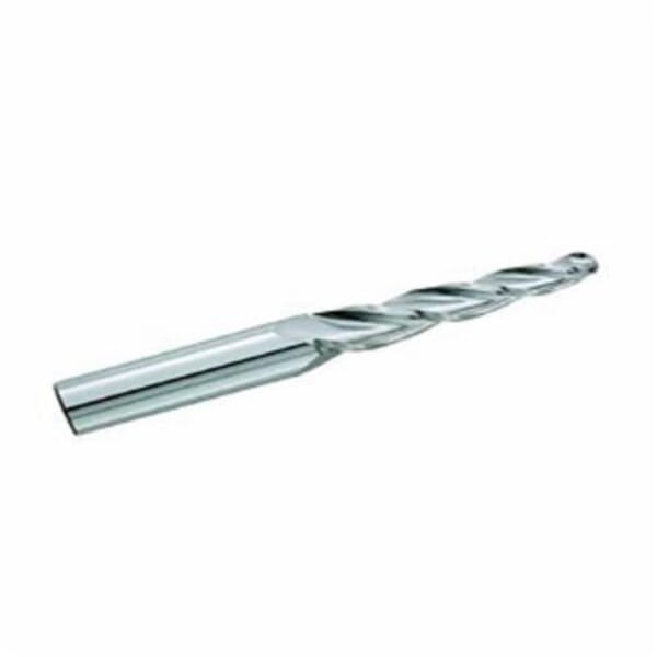 GARR 50040 373M Ball End Center Cutting Standard Length Tapered End Mill, 0.062 in Dia Cutter, 1 in Length of Cut, 3 Flutes, 1/4 in Dia Shank, 3 in OAL, Uncoated