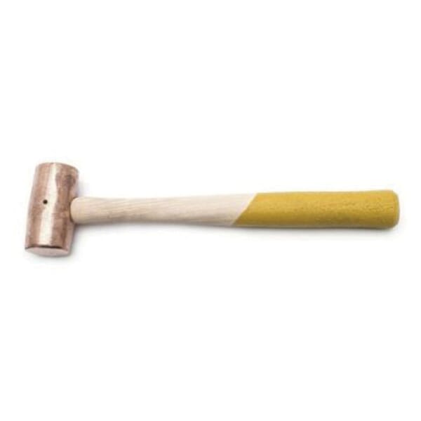 GEARWRENCH 69-485G Soft Face Hammer, 14 in OAL, 1.63 in Dia Flat/Striking Face, 2 lb Copper Head, Hickory Wood Handle