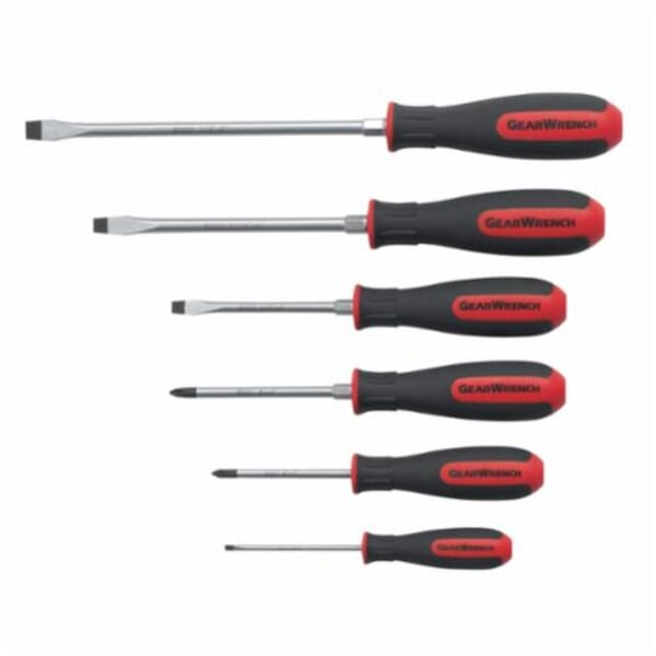 GEARWRENCH 80050 Screwdriver Set, 6 Pieces, ASME B107.15, Chrome Vanadium Steel, Black Oxide