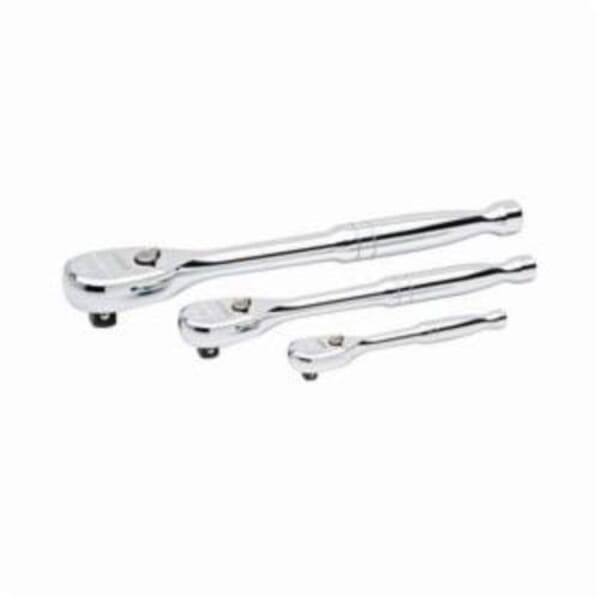 GEARWRENCH 81206P Ratchet Set, 1/4 in, 1/2 in, 3/8 in Drive, Teardrop Head, 3 Pieces, Steel, Full Polished Chrome