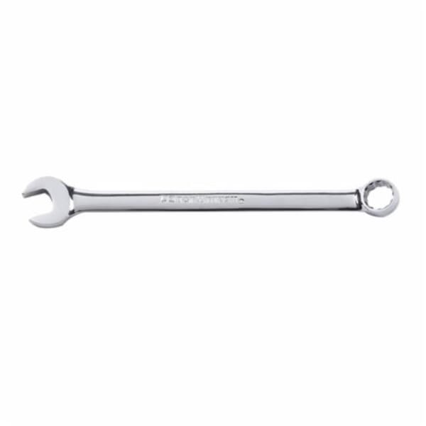 GEARWRENCH 81663 Long Length Open End Combination Wrench, 15/16 in Wrench, 12 Points, 15 deg Offset, 13.252 in OAL, Premium Alloy Steel, Polished Chrome