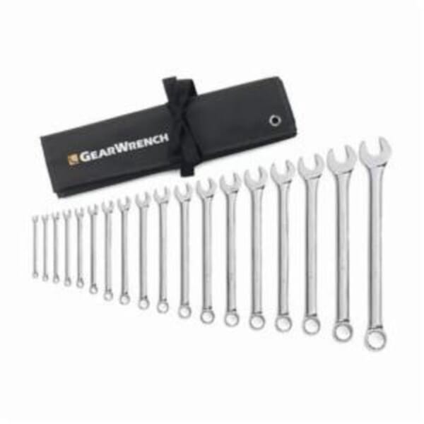 GEARWRENCH 81917 Long Length Combination Non-Ratcheting Wrench Set, 18 Pieces, 1/4 to 15/16 in
