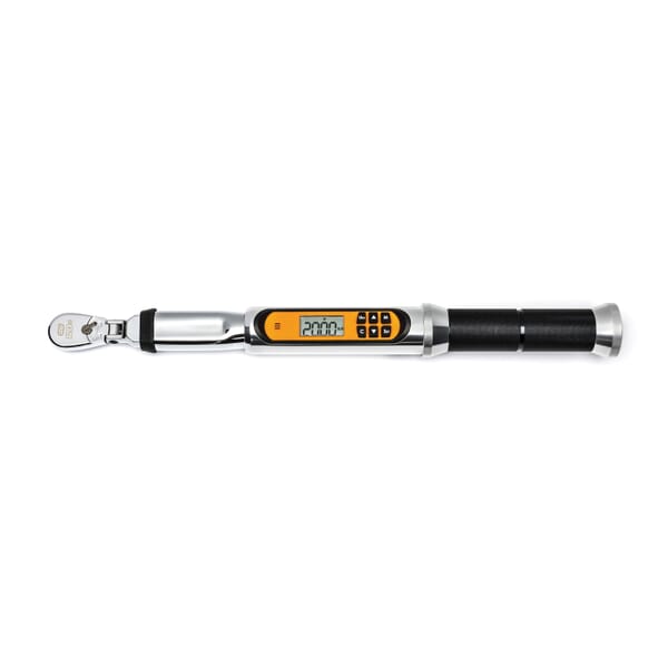 GEARWRENCH 120XP 85194 Flex Head Electronic Torque Wrench With Angle, 1/4 in Drive, 2 to 20 ft-lb, Ratcheting Head, 0.1 ft-lb/0.1 N-m Graduation, 15.59 in OAL, ASME B107.10/B107.12/B107.28/B107.300