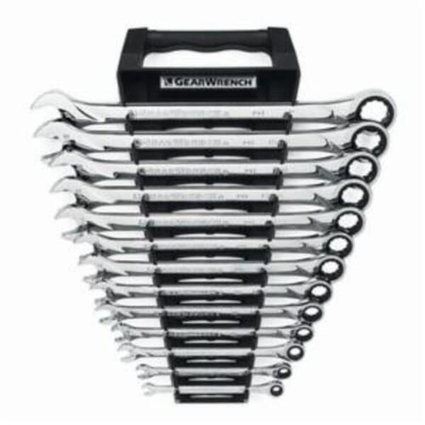 GEARWRENCH 85199 XL Series Extra Long Length Combination Ratcheting Wrench Set, 13 Pieces, 1/4 to 1 in, Polished Chrome