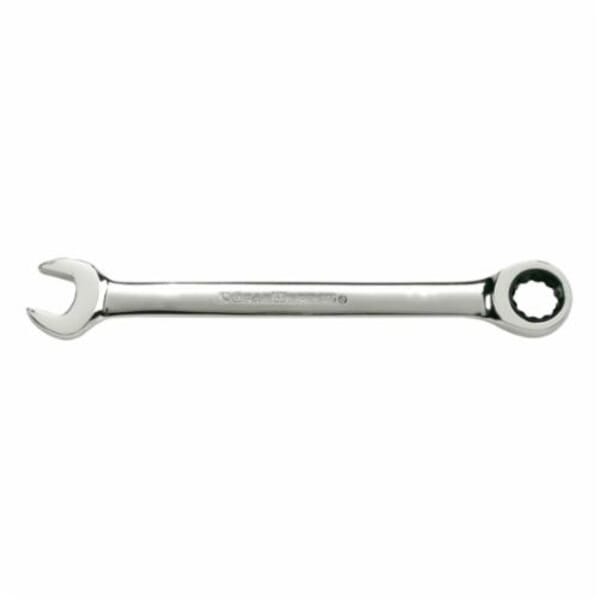 GEARWRENCH 9124 Open End Regular Length Combination Wrench, 24 mm Wrench, 12 Points, 0/15 deg Offset, 13.114 in OAL, Polished Chrome