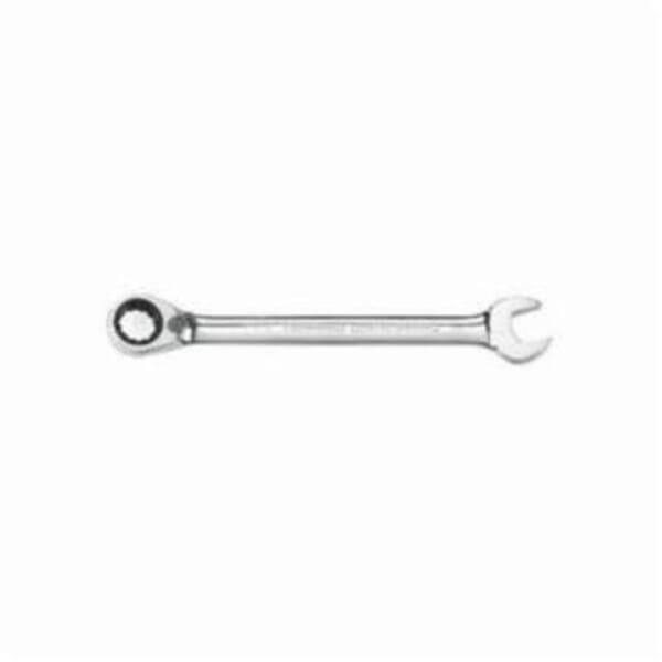 GEARWRENCH 9529N Reversible Combination Wrench, 9/16 in Wrench, 12 Points, 15 deg Offset, 7.398 in OAL, Alloy Steel, Polished Chrome