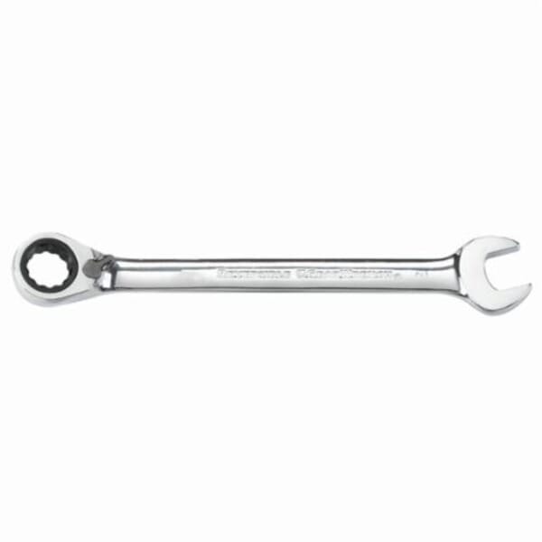 GEARWRENCH 9610N Non-Capstop Open End Regular Length Reversible Combination Wrench, 10 mm Wrench, 12 Points, 15 deg Offset, 6.169 in OAL, High Alloy Steel, Polished Chrome