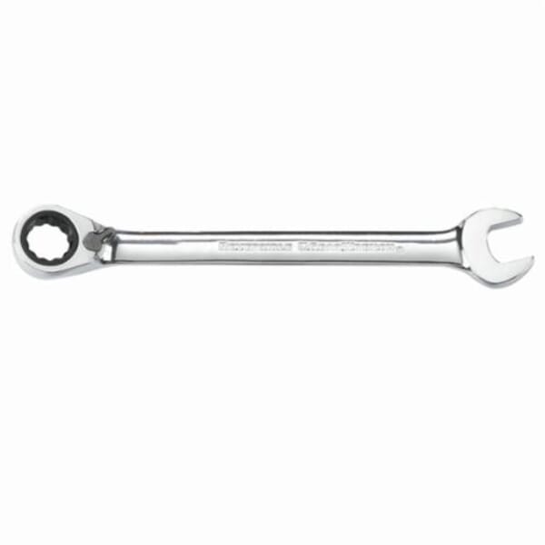 GEARWRENCH 9539N Open End Regular Length Reversible Combination Wrench, 15/16 in Wrench, 12 Points, 15 deg Offset, 14 in OAL, High Alloy Steel, Polished Chrome