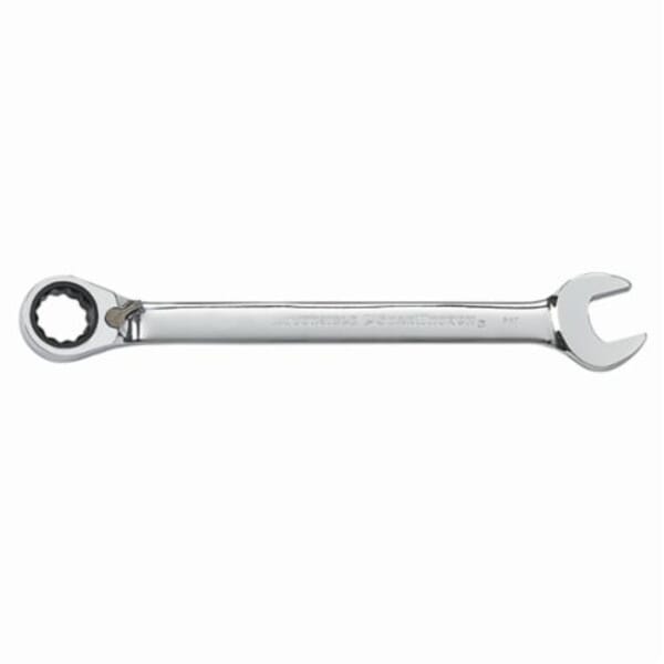 GEARWRENCH 9608N Open End Regular Length Reversible Combination Wrench, 8 mm Wrench, 12 Points, 15 deg Offset, 5.433 in OAL, High Alloy Steel, Polished Chrome