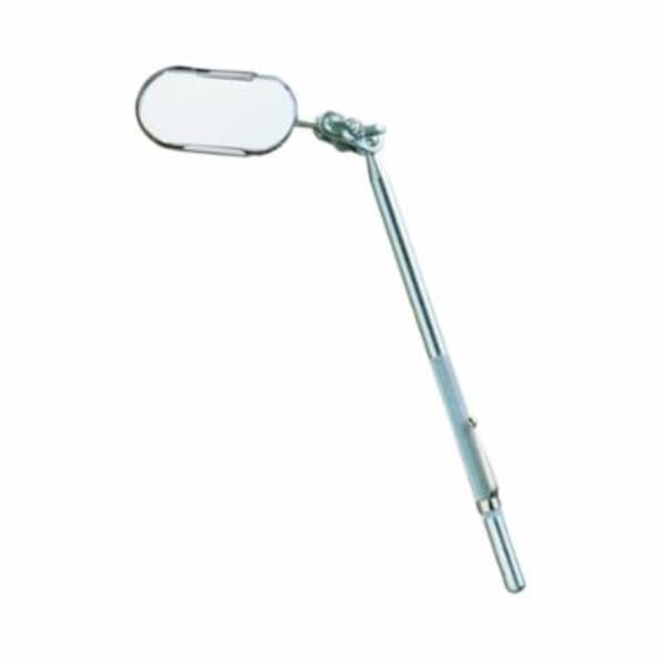 GENERAL 558 Flat Inspection Mirror, 1 x 2 in Mirror, Oval, 9 in L, Fixed/Cushion Grip Handle