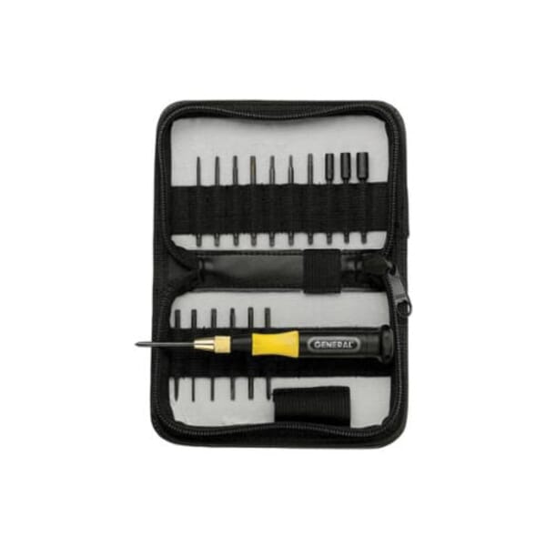 GENERAL 63518 Precision Screwdriver Set, 18 Pieces, Black Oxide Blade