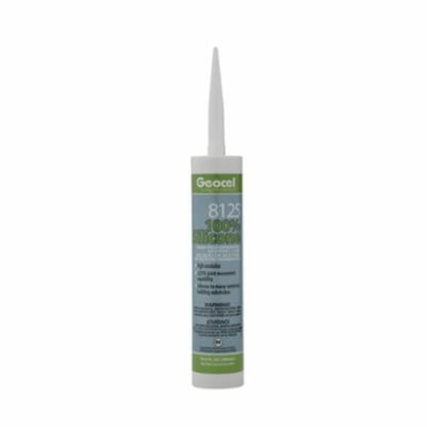 Geocel GC68112 8125 High Performance Acetoxy Cure Sealant, 10.3 oz Cartridge, White, Silicone Base