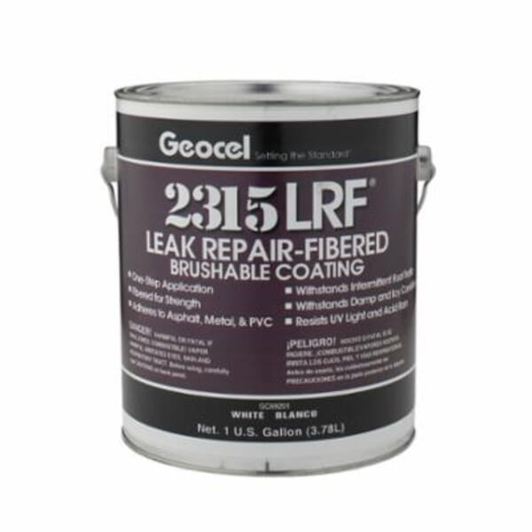 Geocel GC69203 2315LRF 1-Component Leak Repair Fibered Brushable Sealant, 1 gal Can, Black