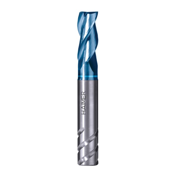 Haimer F1003NNL1800SAA Square End Single End Power End Mill, 18 mm Dia Cutter, 32 mm Length of Cut, 3 Flutes, 18 mm Dia Shank, 93 mm OAL, AlTiN Coated