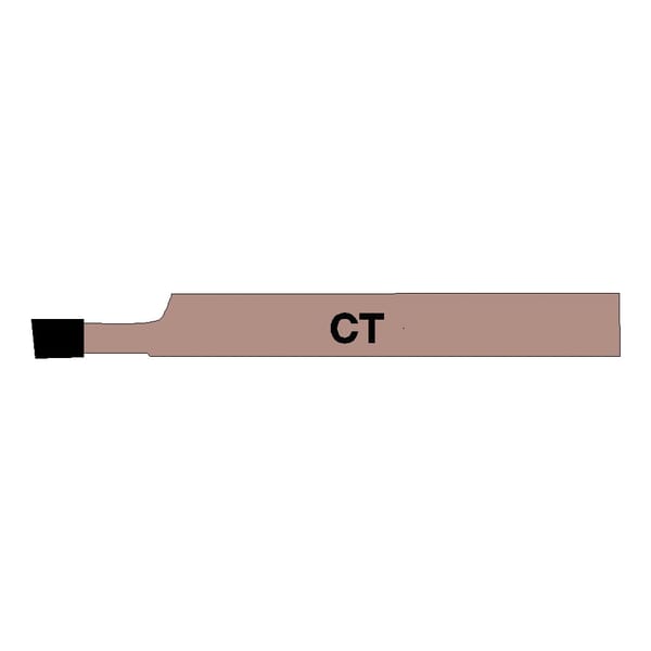 Hannibal 10122 Premium Standard Single Point Tool Bit, Carbide Tip, 883/C2 Tip Material Grade, CT Style, 5 in L x 1/2 in W x 1 in H Shank, Right Hand Cutting, Industry Standard Number: CT-122