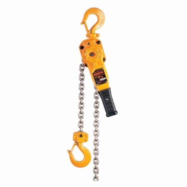 HARRINGTON LB008-15 LB Series Compact Lever Hoist, 0.75 ton Load, 15 ft H Lifting, 54 lb Rated, 0.9 in Hook