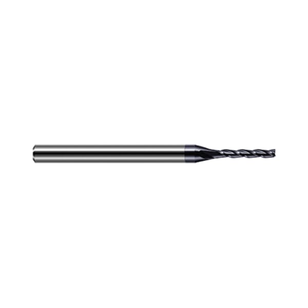 Harvey Tool 12745-C3 Center Cut Imperial Long Length Miniature Square End Mill, 0.045 in Dia Cutter, 0.225 in Length of Cut, 3 Flutes, 1/8 in Dia Shank, 2-1/2 in OAL, AlTiN