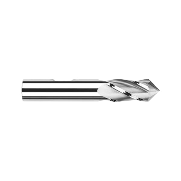 Harvey Tool 14332 Imperial Drill/End Mill, 1/2 in Dia, 90 deg Point, 4 Flutes, 1-1/4 in L Flute, 1-1/4 in L of Cut, 1/2 in Dia Shank, 3-1/4 in OAL, Uncoated