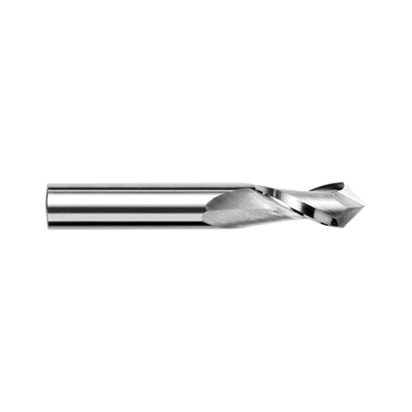 Harvey Tool 15308-2 Imperial Drill/End Mill, 1/8 in Dia, 90 deg Point, 2 Flutes, 1/2 in L Flute, 1/2 in L of Cut, 1/8 in Dia Shank, 1-1/2 in OAL, Uncoated