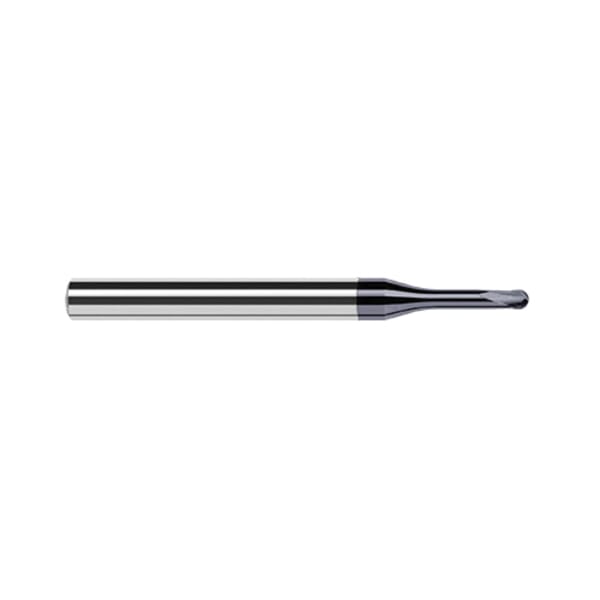 Harvey Tool 31516-C6 Center Cut Imperial Large Rigid Core Stub Length Ball End Mill, 1/4 in Dia Cutter, 0.2 in Length of Cut, 2 Flutes, 1/4 in Dia Shank, 2-1/2 in OAL, AlTiN Nano Coated