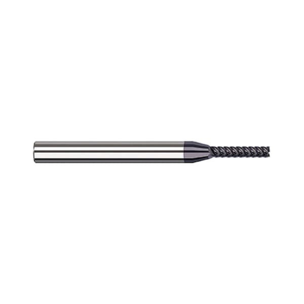 Harvey Tool 62620-C6 Imperial Variable Helix Square End Mill, 0.02 in Dia Cutter, 0.1 in Length of Cut, 4 Flutes, 1/8 in Dia Shank, 2-1/2 in OAL, AlTiN Nano Coated