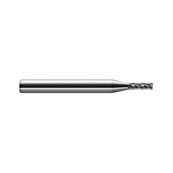 Harvey Tool 73022 Center Cut Imperial Miniature Standard Length Square End Mill, 0.022 in Dia Cutter, 0.066 in Length of Cut, 4 Flutes, 1/8 in Dia Shank, 1-1/2 in OAL, Uncoated