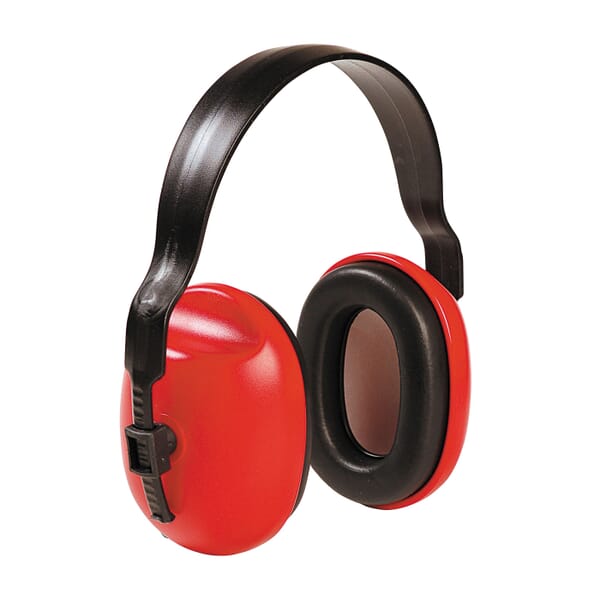 Hellberg 263-11001 Economy Headband Earmuffs, 23 dB Noise Reduction, Black/Red, ANSI S3.19-1974, CE Certified